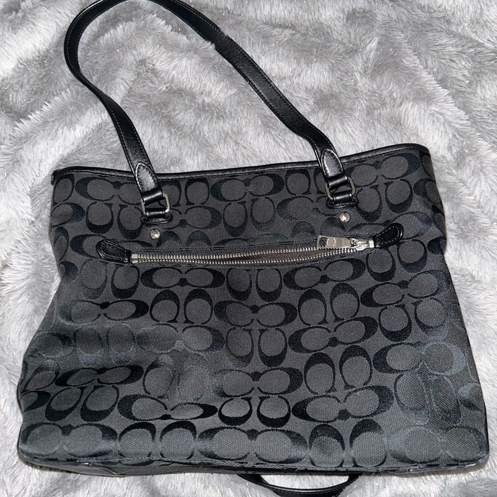 Coach Black Shoulder Bag with Signature Monogram